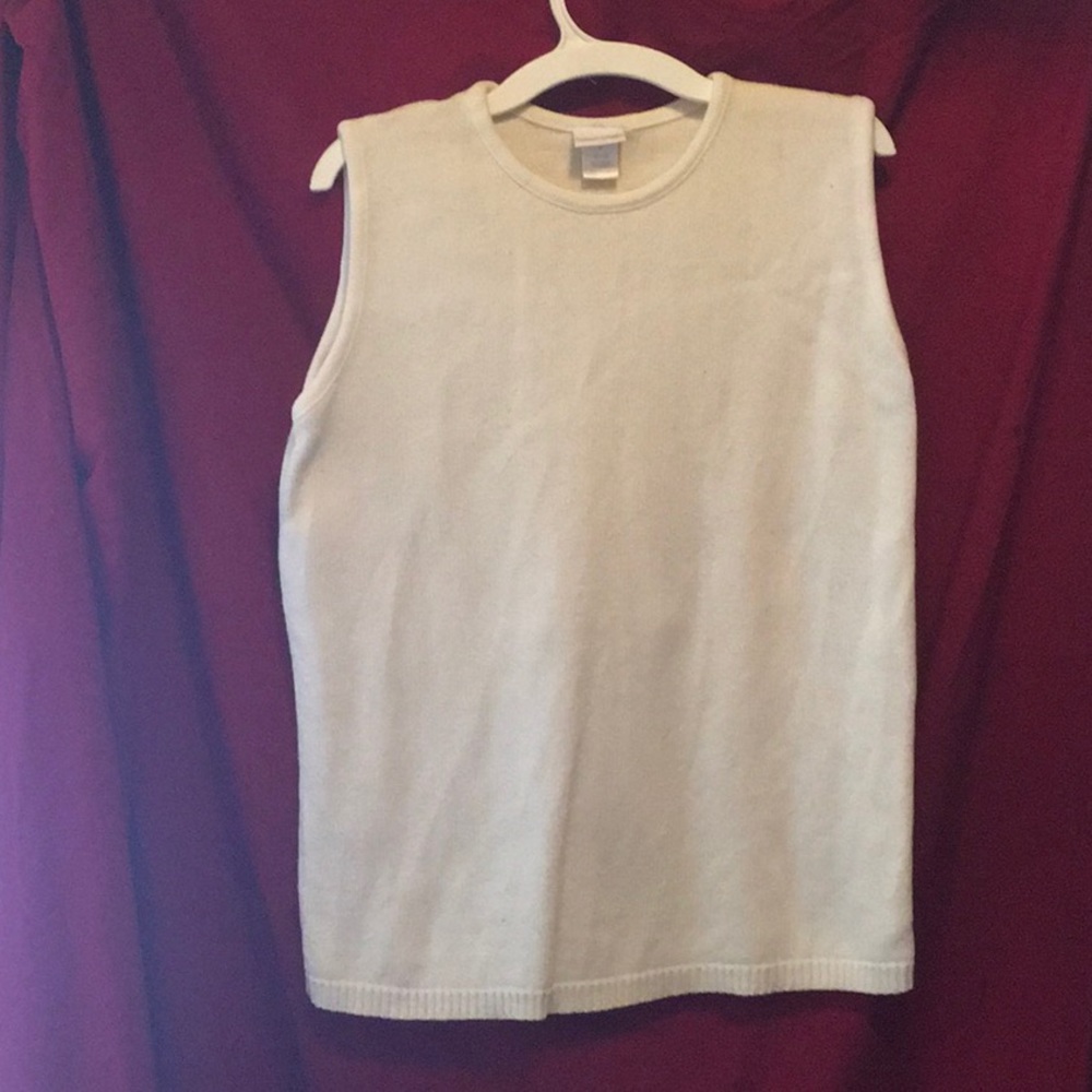 Ivory Colored Sleeveless Sweater Top